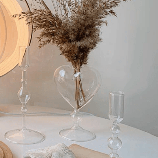 CupidVase Herzförmige Glasvase | Dekorative Blumenvase | Romantische Tischdeko