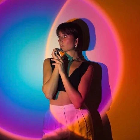 SunsetGlow LED Sonnenuntergang Lampe | Romantische Atmosphäre | Farbwechsel Stimmungslicht | Deko für Zuhause