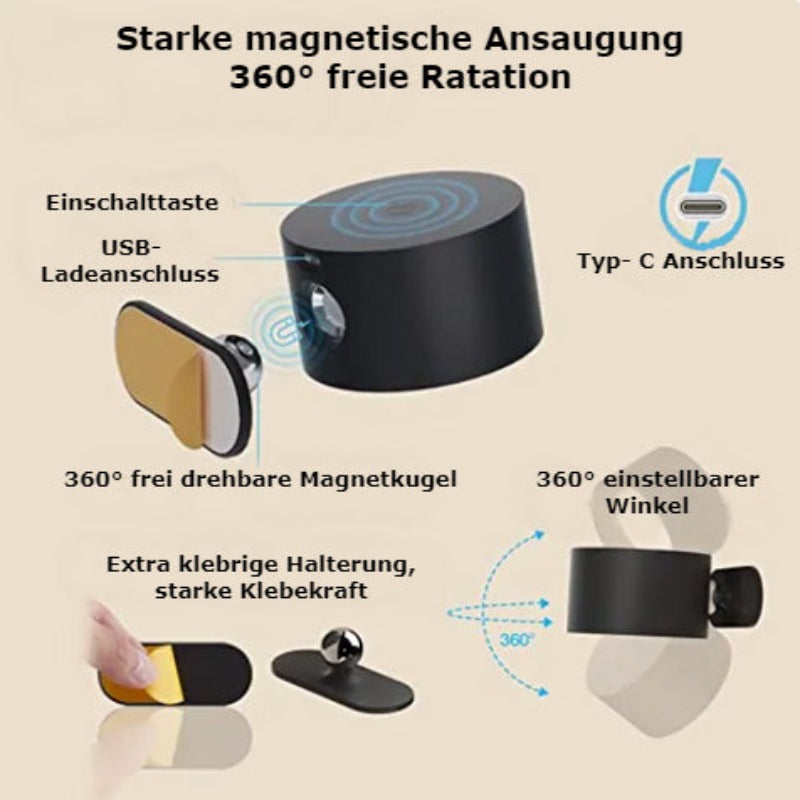 InstaBeam 360° Kabellose Wandleuchte | Wiederaufladbar | Flexibles LED Licht für Zuhause & Büro