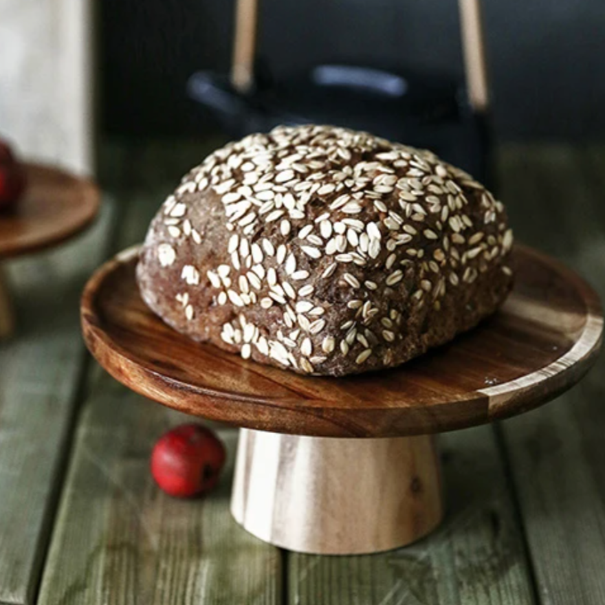 WoodElevate Servierständer aus Holz | Rustikales Design | Vielseitiger Essenspräsentationständer | Dekorativ & Praktisch