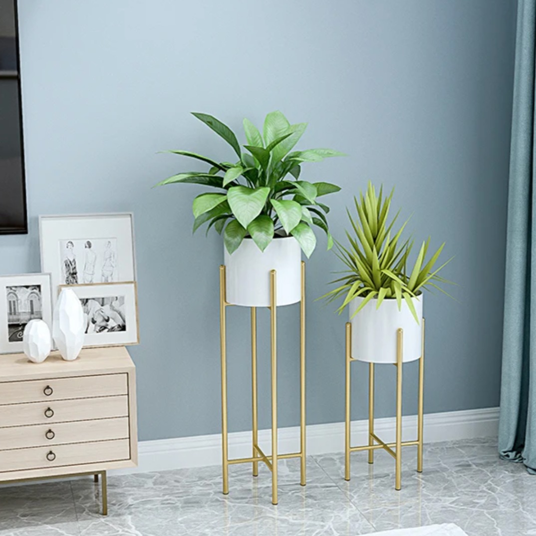 PlantaForm Metall-Pflanzgefäß 2er-Set | Dekorative Übertopfe für Innen und Außen | Modernes Design