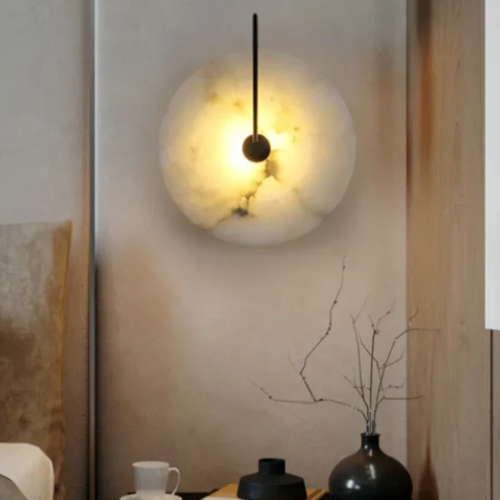 Marblite Disk Wandlampe | Edle Marmor-Wandleuchte | Modernes Design | Stimmungsvolles Licht