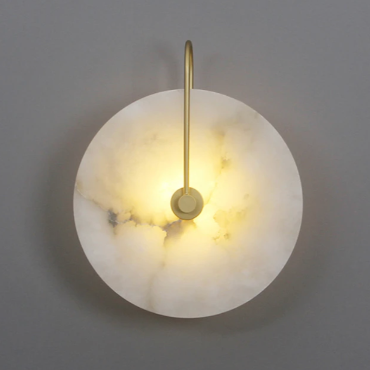 Marblite Disk Wandlampe | Edle Marmor-Wandleuchte | Modernes Design | Stimmungsvolles Licht