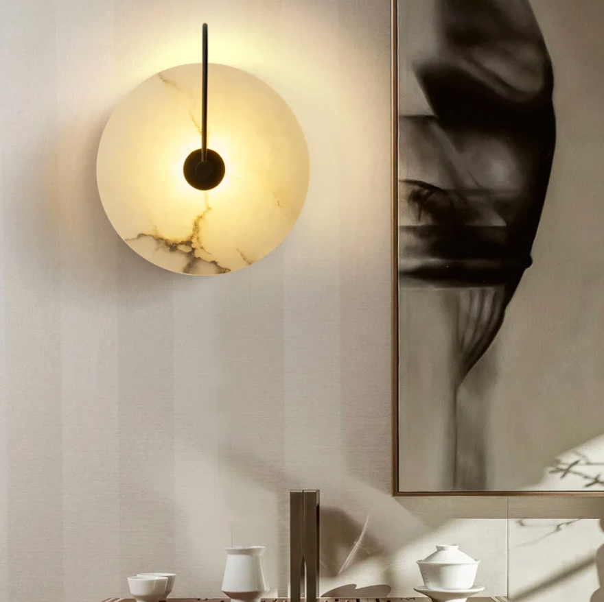 Marblite Disk Wandlampe | Edle Marmor-Wandleuchte | Modernes Design | Stimmungsvolles Licht