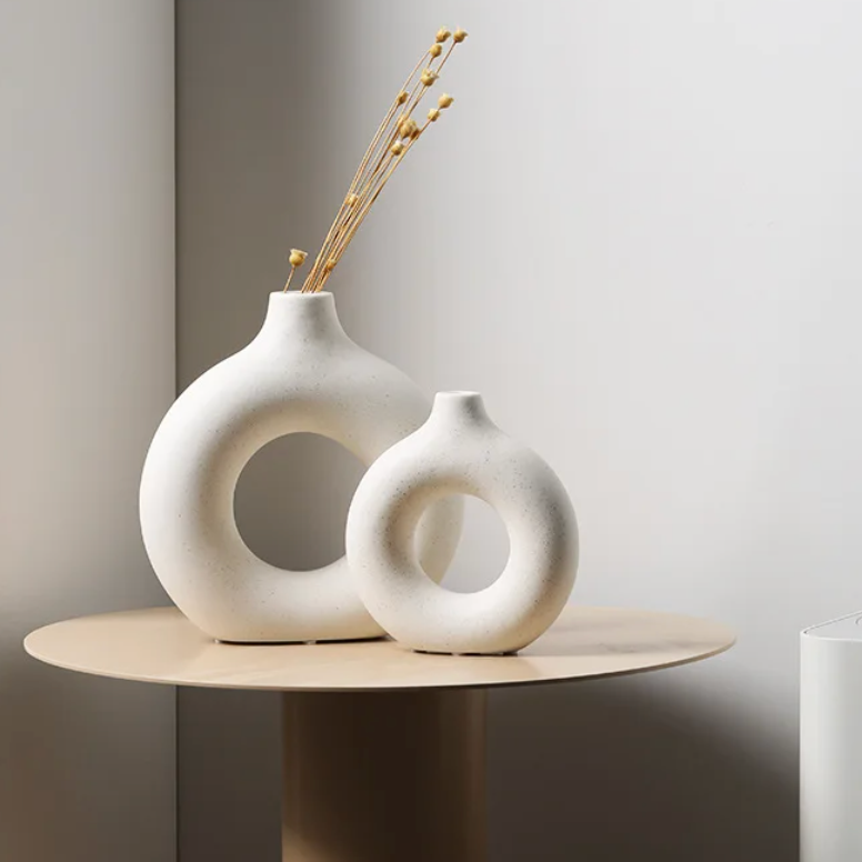 HaloArt Deko-Vase 2er-Set | Minimalistische Keramikvasen | Moderne Wohndekoration