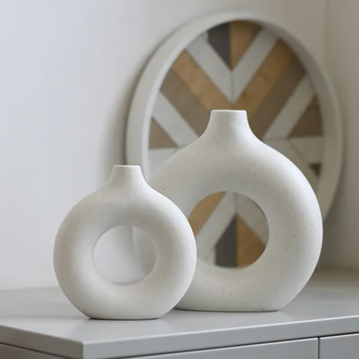 HaloArt Deko-Vase 2er-Set | Minimalistische Keramikvasen | Moderne Wohndekoration