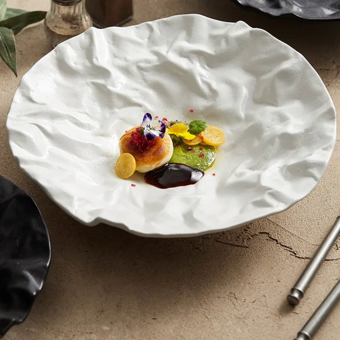 AquaRipple Design-Schale | Elegante Wellenstruktur | Stilvolle Tischdeko