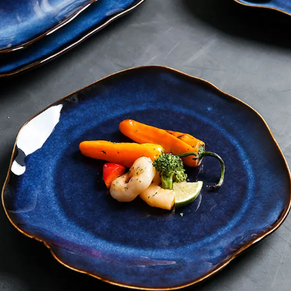 TerraViva Laguna Teller Set | 4-teiliges Keramik-Set | Handgefertigte Design-Teller