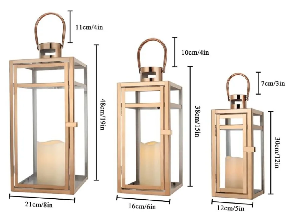 LanternaLuxe Kerzenlaternen 3er-Set | Outdoor Laternen für Garten & Terrasse | Elegantes Design | Windlicht