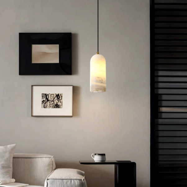 LustreStone Marmor-Pendelleuchte | Minimalistisches Design | Luxuriöse Hängelampe | Elegante Beleuchtung