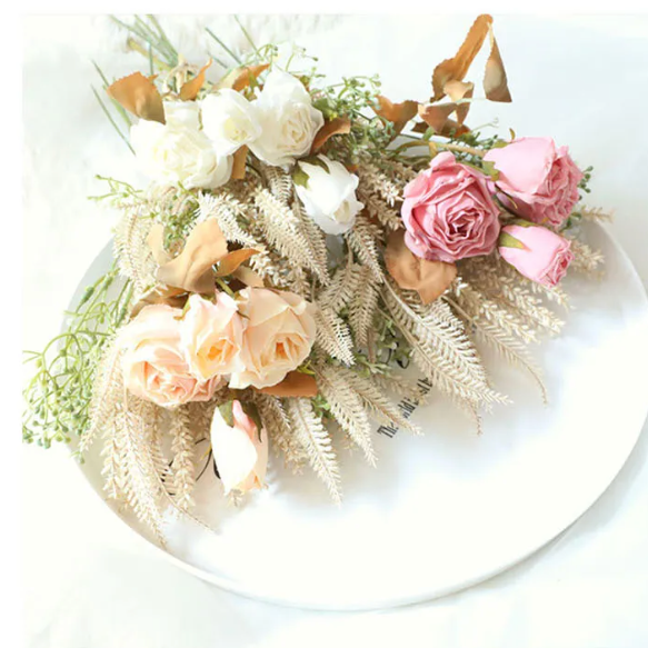 BlossomEternal Faux Trockenrosen-Bund | Elegante Deko-Blumen | Langlebig & Pflegeleicht