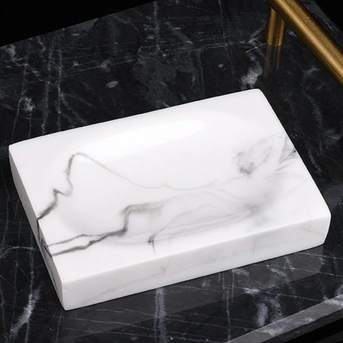 AurumCasa Marmor Badezimmer-Set 5-teilig | Edles Design | Luxuriöse Badaccessoires für Zuhause