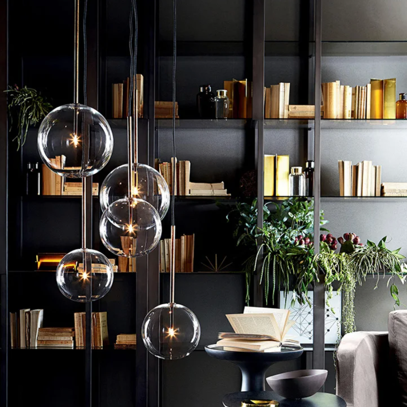 VioraGlobe Nordic Glas Pendelleuchte | Kugelform | Elegantes Design | Perfekt für Esszimmer & Wohnzimmer