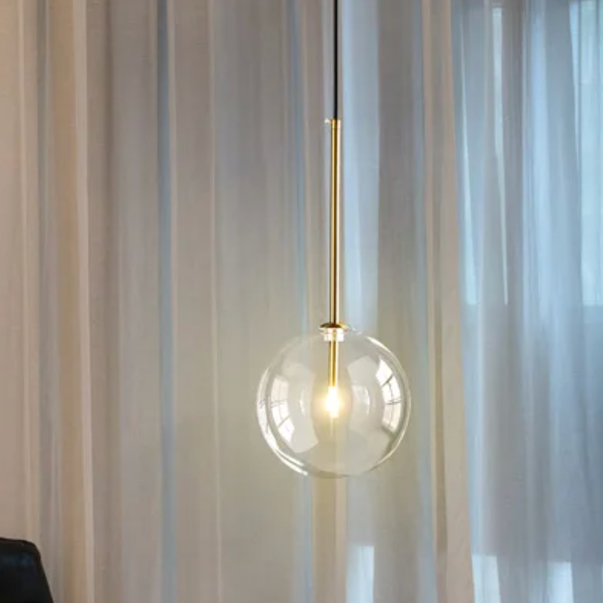 VioraGlobe Nordic Glas Pendelleuchte | Kugelform | Elegantes Design | Perfekt für Esszimmer & Wohnzimmer