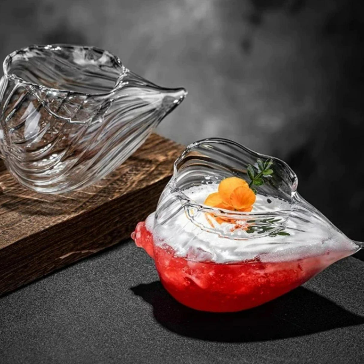 ShellGlow Conch-Gläser 2er-Set | Elegantes Muschelglas-Design | Premium Trinkgläser | Tischdeko