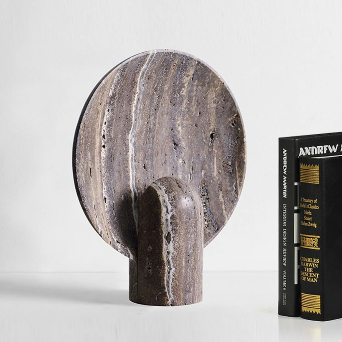 TravertiGlow Travertin Tischlampe | Elegantes Stein-Design | LED-Stimmungslicht für Zuhause