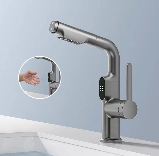 AquaSmart Intelligenter Wasserhahn mit Digitalanzeige | Temperaturkontrolle | Modernes Design | Für Küche & Bad