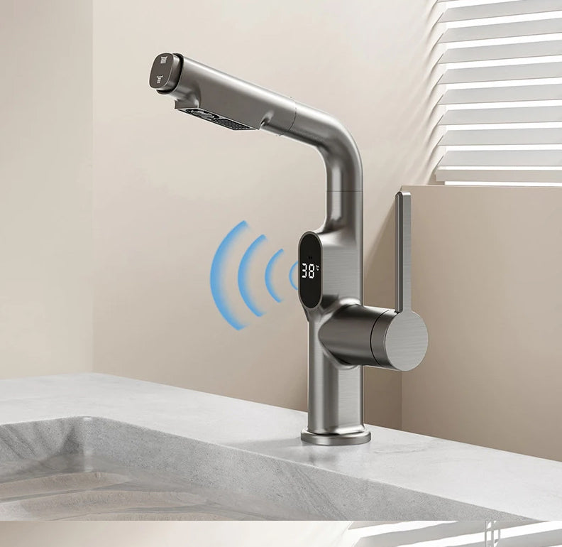 AquaSmart Intelligenter Wasserhahn mit Digitalanzeige | Temperaturkontrolle | Modernes Design | Für Küche & Bad