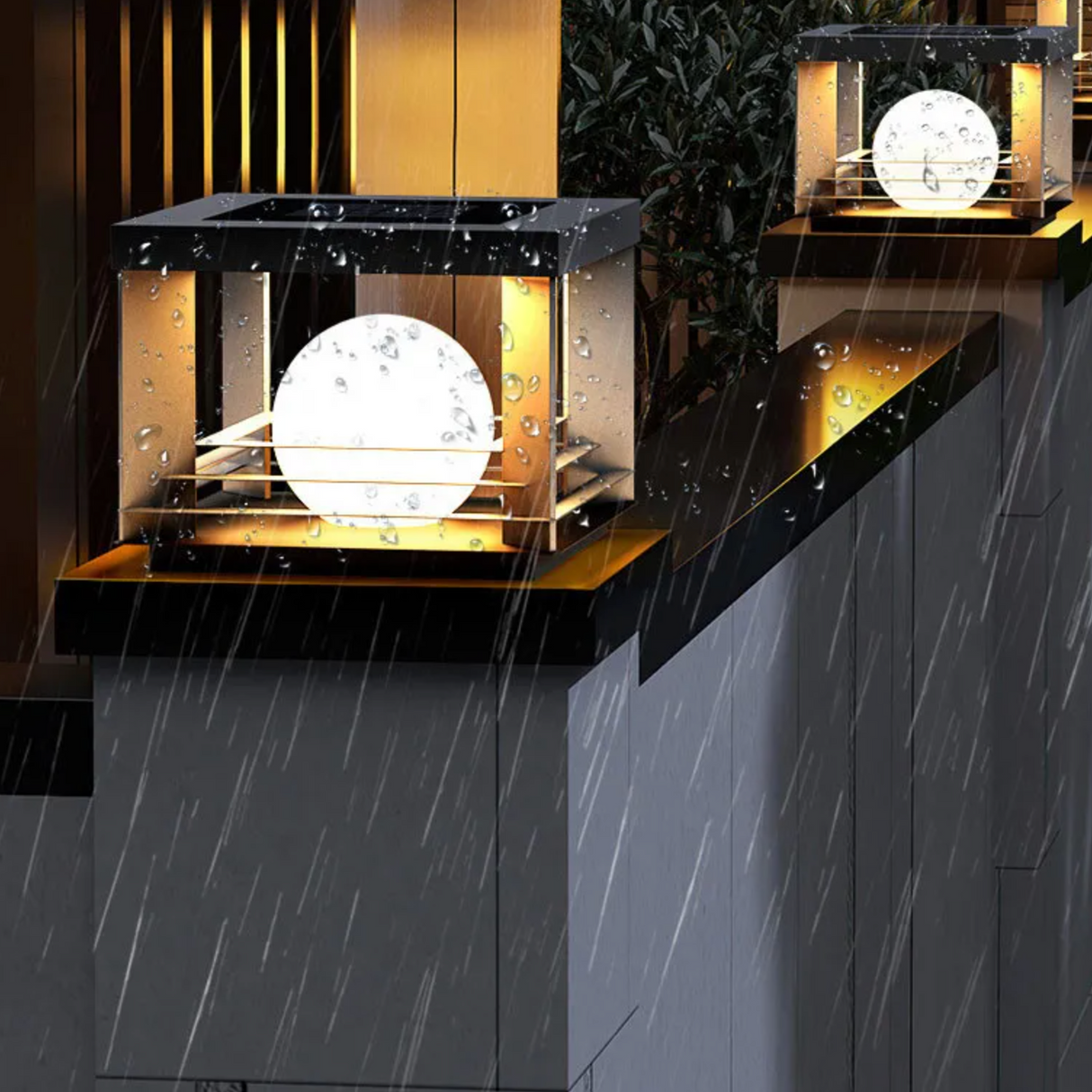 LunaPillar Solar-Pfeilerlampe | Moderne LED-Außenbeleuchtung | Wetterfest | Nachhaltige Gartendeko