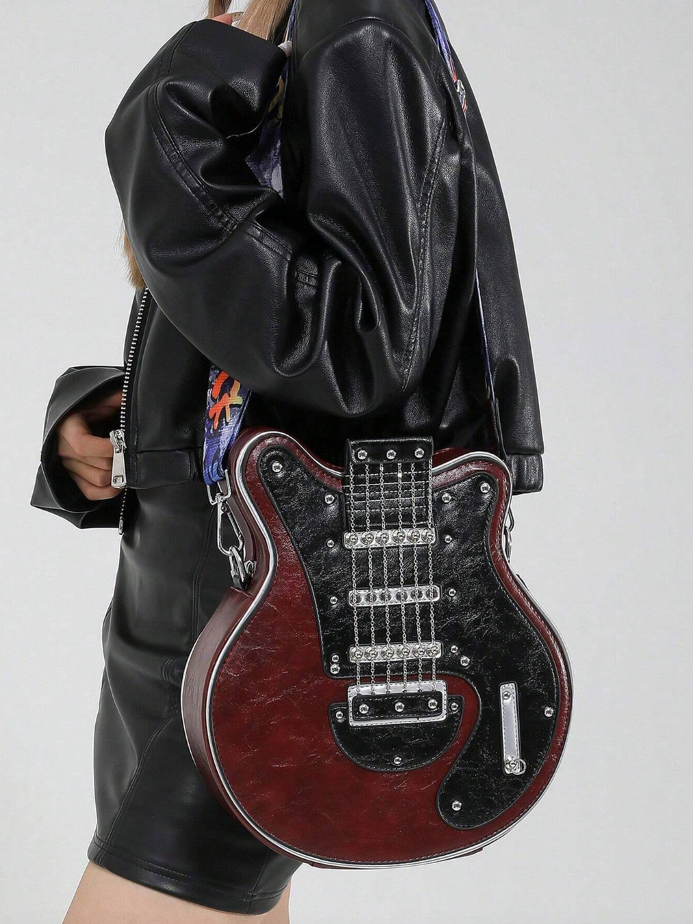 GuitarHero Vintage Retro Gitarren-Crossbody-Tasche | Rockiger Look | Modische Umhängetasche