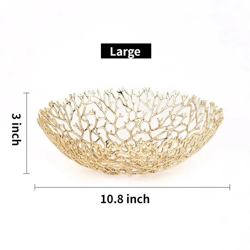 CoralBloom Metall Dekoschale | Korallen-Design | Elegante Tischdekoration | Perfekt für Zuhause