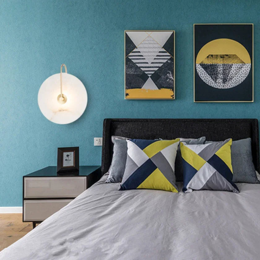 Marblite Disk Wandlampe | Edle Marmor-Wandleuchte | Modernes Design | Stimmungsvolles Licht