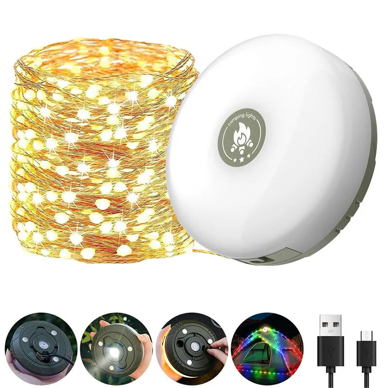 BrightTrail Wiederaufladbare LED Campinglampe | Tragbares Design | USB-Ladung | Outdoor- und Notfallbeleuchtung