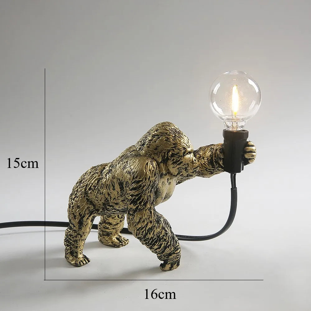 PrimalGlow Gorilla Tischlampe | LED Nachtleuchte | Tierische Tischbeleuchtung für Zuhause