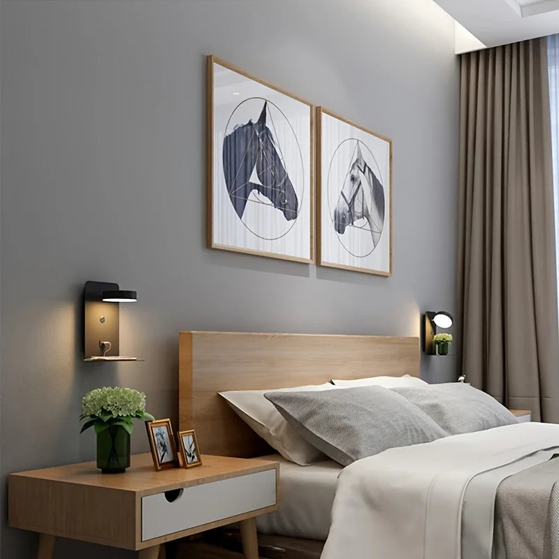 GlowFreya LED Nachttischlampe | Mit USB-Port | Modernes Design | Perfekt für Schlafzimmer & Büros