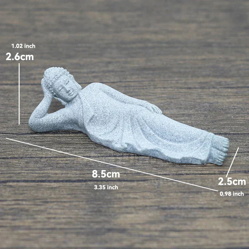 TranquilStone Buddha Figuren Set | Meditative Mönchs Statuen | Zen Garten Dekoration | Achtsamkeit & Feng Shui Deko für Zuhause