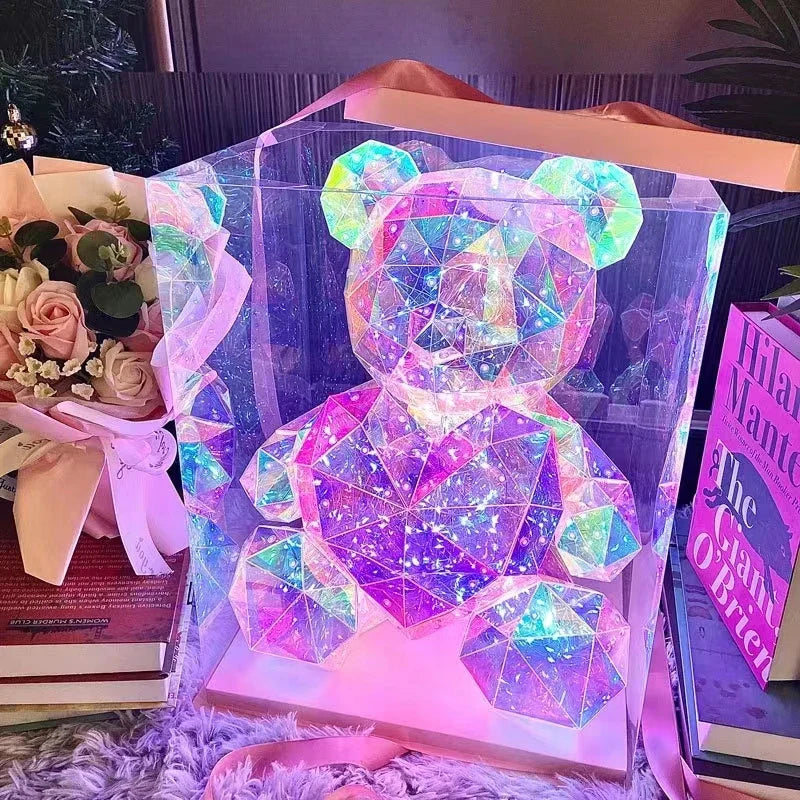GlowBear LED Teddybär Lampe | Kuschelige Geschenkidee | Bunte Beleuchtung | Deko für Geburtstag & Valentinstag
