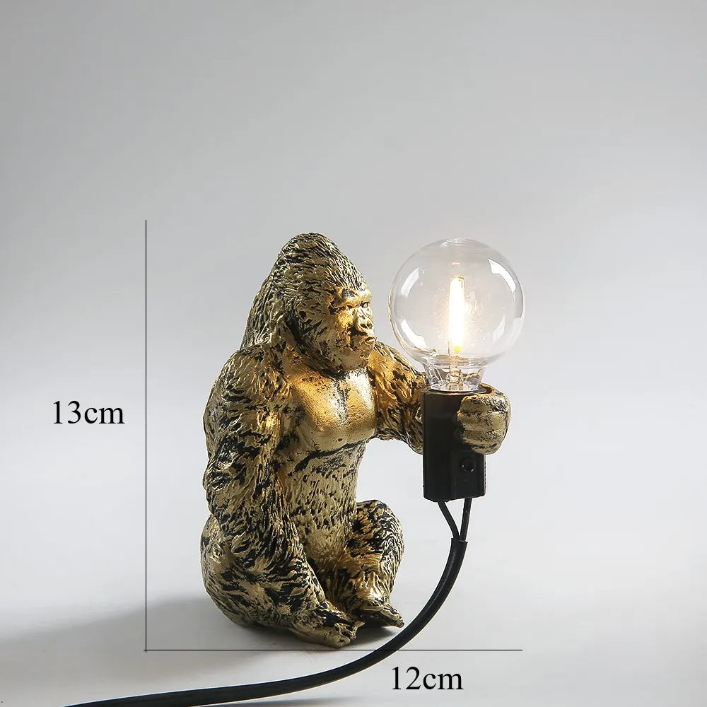 PrimalGlow Gorilla Tischlampe | LED Nachtleuchte | Tierische Tischbeleuchtung für Zuhause