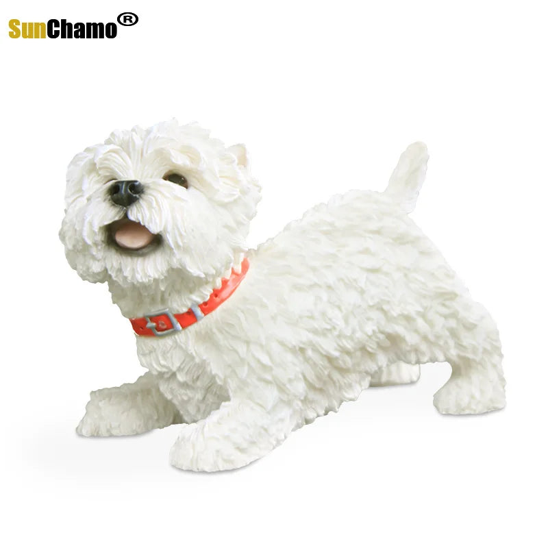 TerriCraft West Highland Terrier Figur | Harz Hundemodell | Deko für Zuhause & Auto