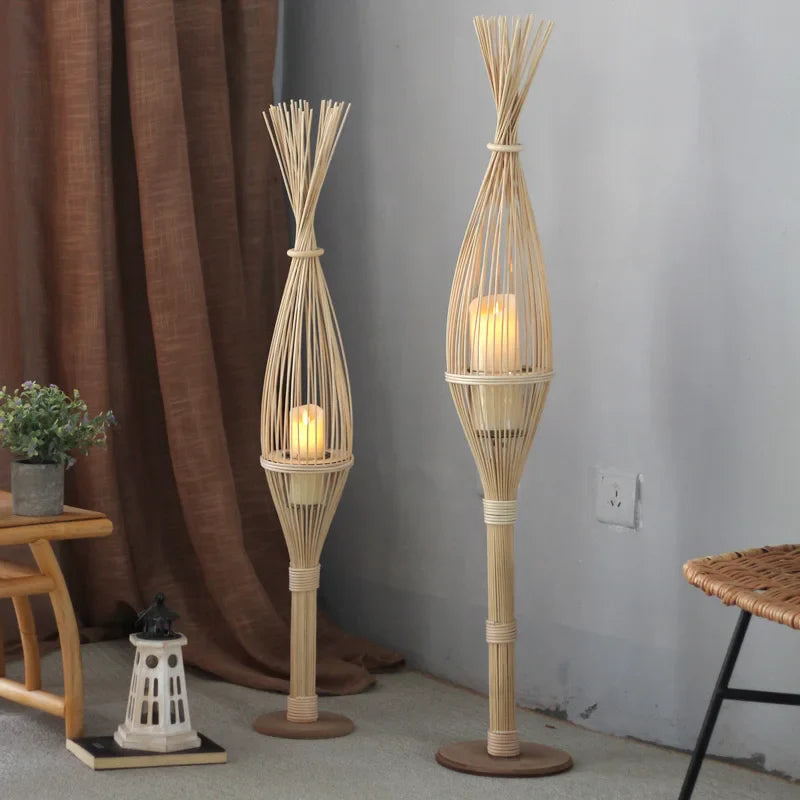 GlowWeave LED Kerzenlaterne | Handgefertigte Geflecht-Laterne | Stimmungsvolle Beleuchtung | Dekoration für Zuhause