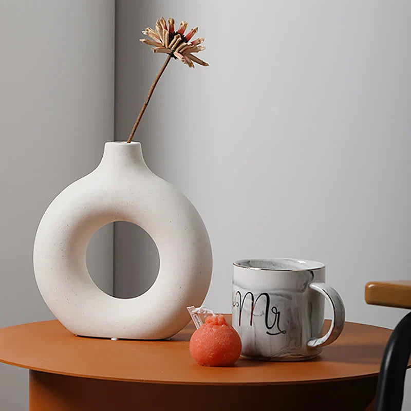 HaloArt Deko-Vase 2er-Set | Minimalistische Keramikvasen | Moderne Wohndekoration