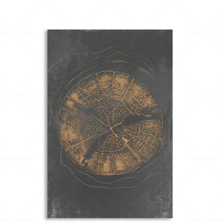 ArtRing Baumringe Abstrakte Leinwand | Moderne Wandkunst | Stilvolle Deko für Zuhause