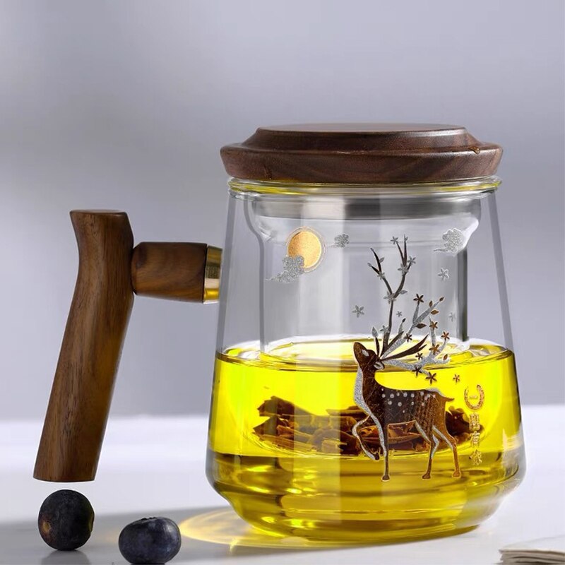 BrewPure Glas Teetasse mit Filter | Hitzebeständiger Wasserbecher | Kung-Fu-Teeset für Büro & Zuhause