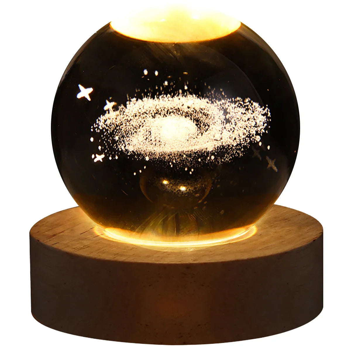 GalaxyGlow Kristalllampe | 3D Galaxie Kristallkugellampe | LED Stimmungslicht | Einzigartige Deko für Zuhause