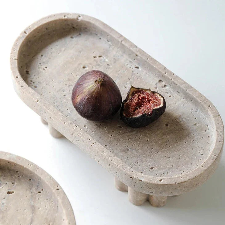 Travesta Deko-Ständer aus Travertin-Optik | Minimalistisches Design | Erhöhte Präsentation | Vielseitige Deko