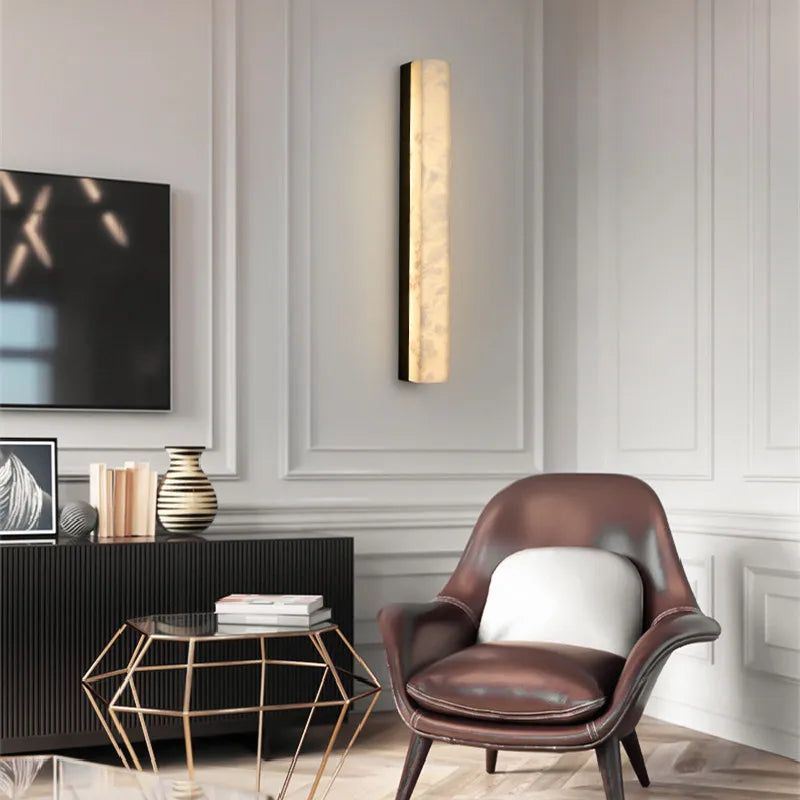 IllumaStone Marmor LED Wandlicht | Stilvolle Streifenleuchte | Modernes & Luxuriöses Design | Dekorative Beleuchtung