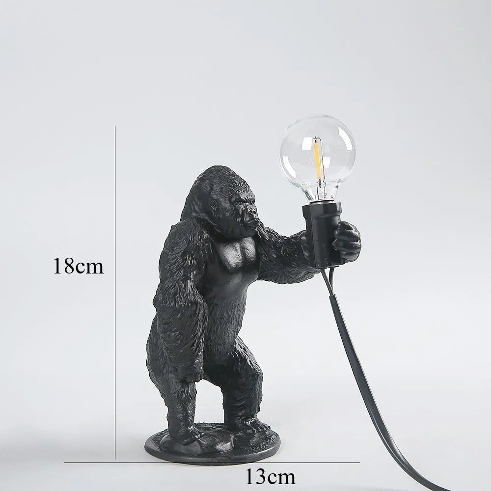 PrimalGlow Gorilla Tischlampe | LED Nachtleuchte | Tierische Tischbeleuchtung für Zuhause