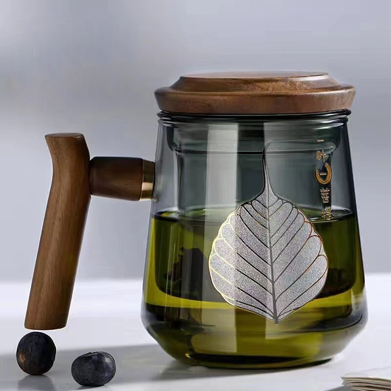 BrewPure Glas Teetasse mit Filter | Hitzebeständiger Wasserbecher | Kung-Fu-Teeset für Büro & Zuhause