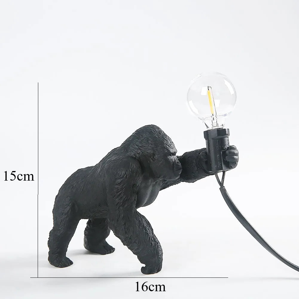 PrimalGlow Gorilla Tischlampe | LED Nachtleuchte | Tierische Tischbeleuchtung für Zuhause