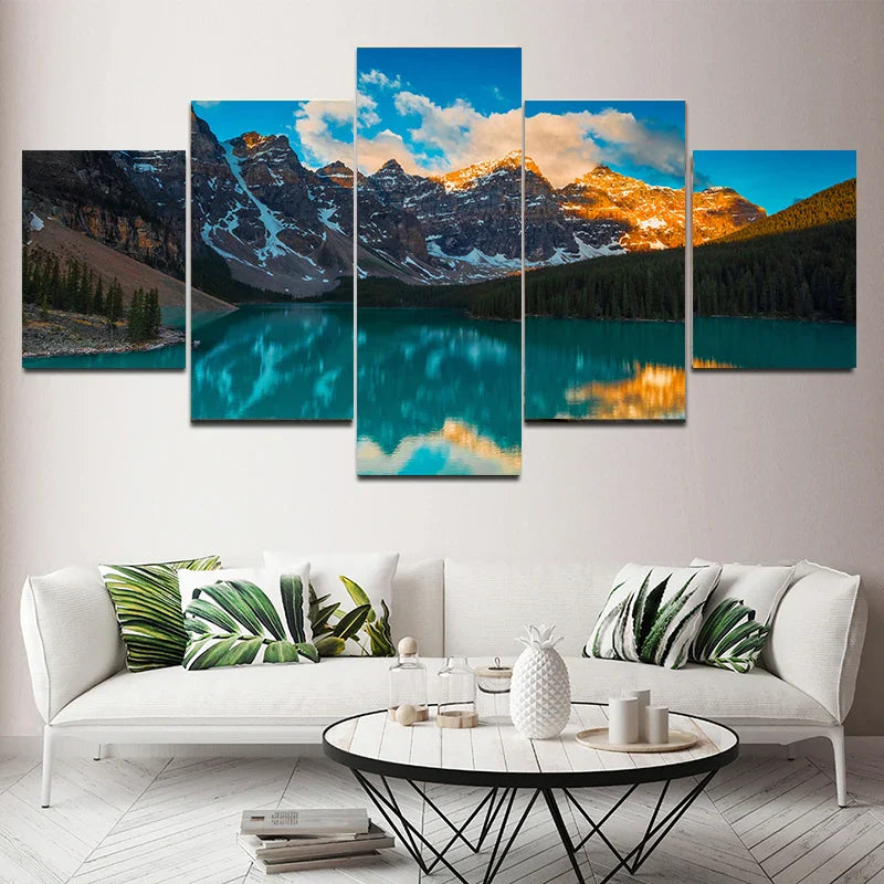 EcoHarmony Natur Leinwand 5er-Set | Wandkunst | Natürliche Eleganz | Wohn- und Bürodekoration
