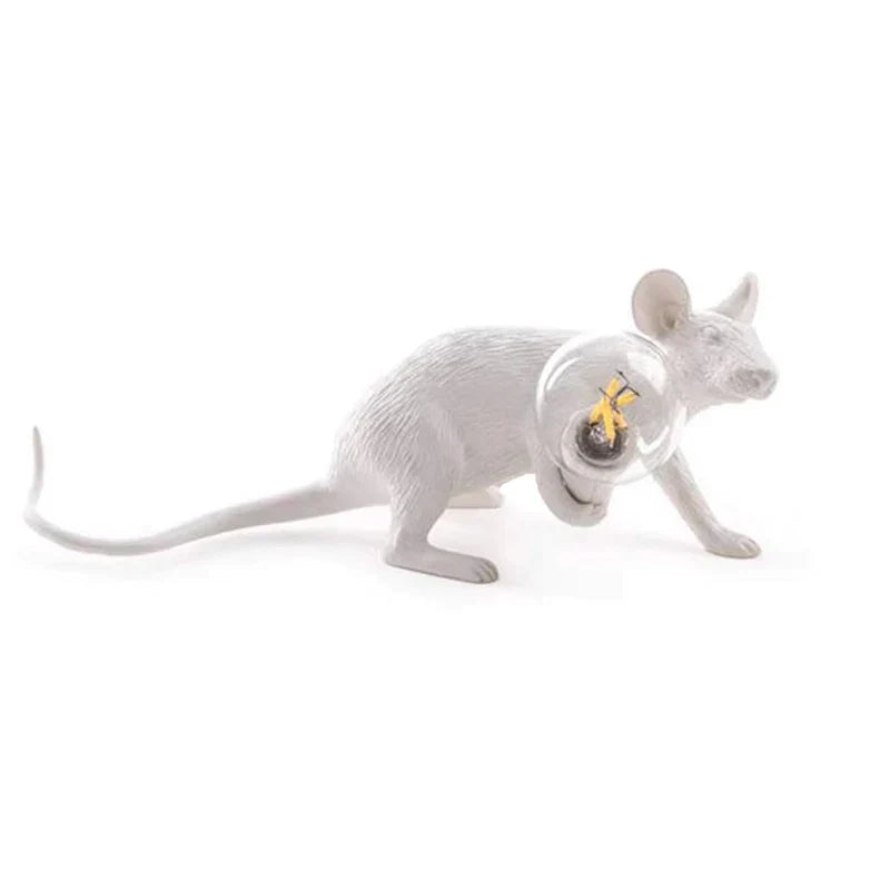 CritterGlow Moderne LED Tischlampe | Harz Tierdesign | Ratte, Katze & Eichhörnchen | Nachtlicht & Wohnkultur