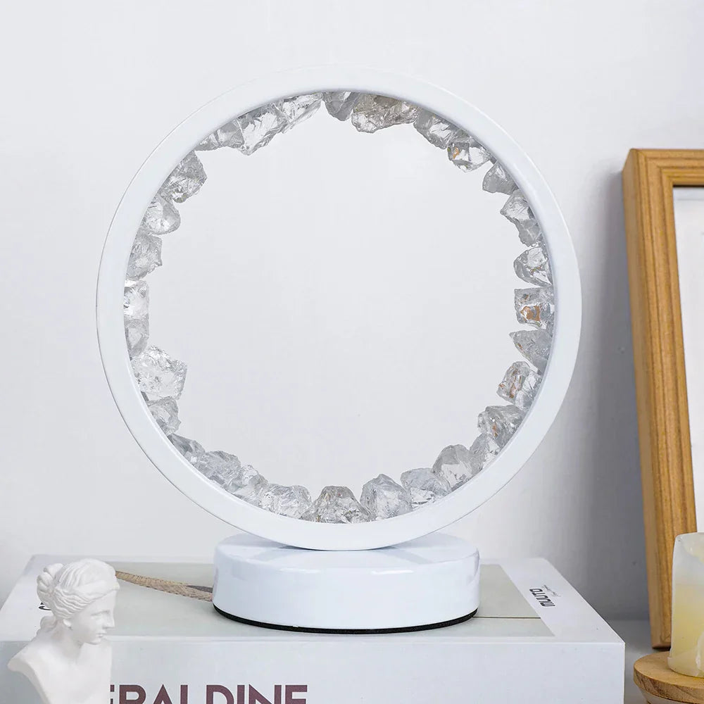 HerbGlo Kristall Nachtlicht | Natürliches LED Tischlicht | Heilkräuter & Stimmungsvolles Design