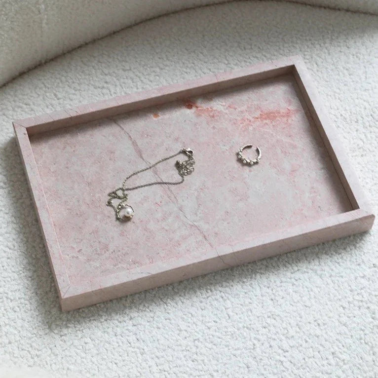Rosella Marble Serviertablett | Elegantes Rosé-Marmor Dekotablett | Luxuriöse Dekoration & Praktisches Design