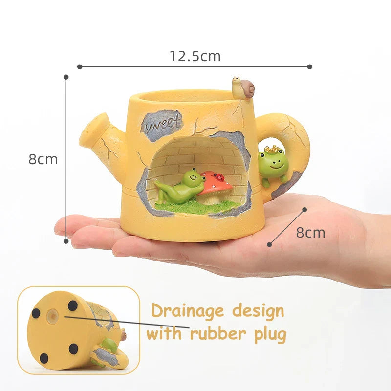 BloomBuddy Gießkanne Pflanztopf | Tierisches Blumentopf-Ornament für Sukkulenten & Pflanzen | Feengarten & Tischdekoration