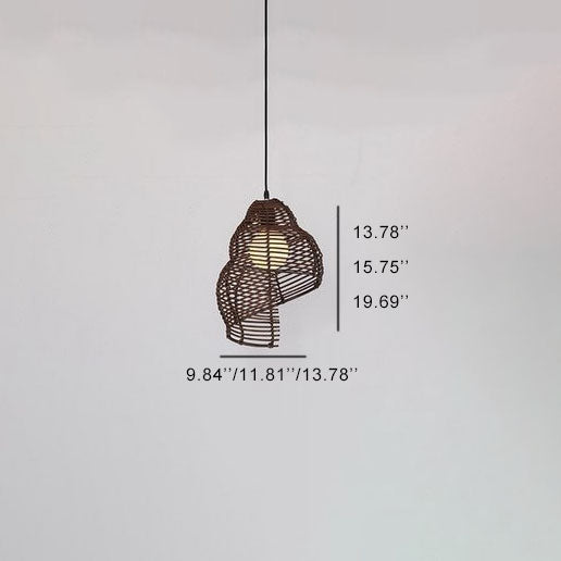 ConchaLuxe – Vintage Rattan Pendelleuchte | Muscheldesign | Natürliche Eleganz für Ihr Zuhause
