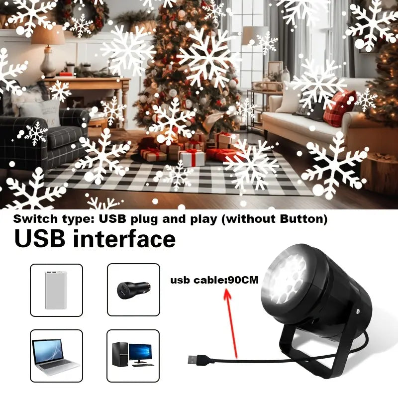 FrostGlimmer Weihnachtsprojektor | Schneeflockenlichtshow | Festliche Außen- & Innenbeleuchtung